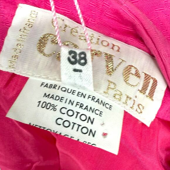 80s Carven Paris Jacquard Short Sleeve Jacket, Size 38, Made in France - Picture 7 of 7